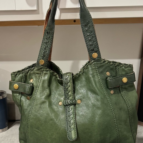 Lucky Brand Green Italian Leather Hobo! GUC!! - Picture 3 of 14